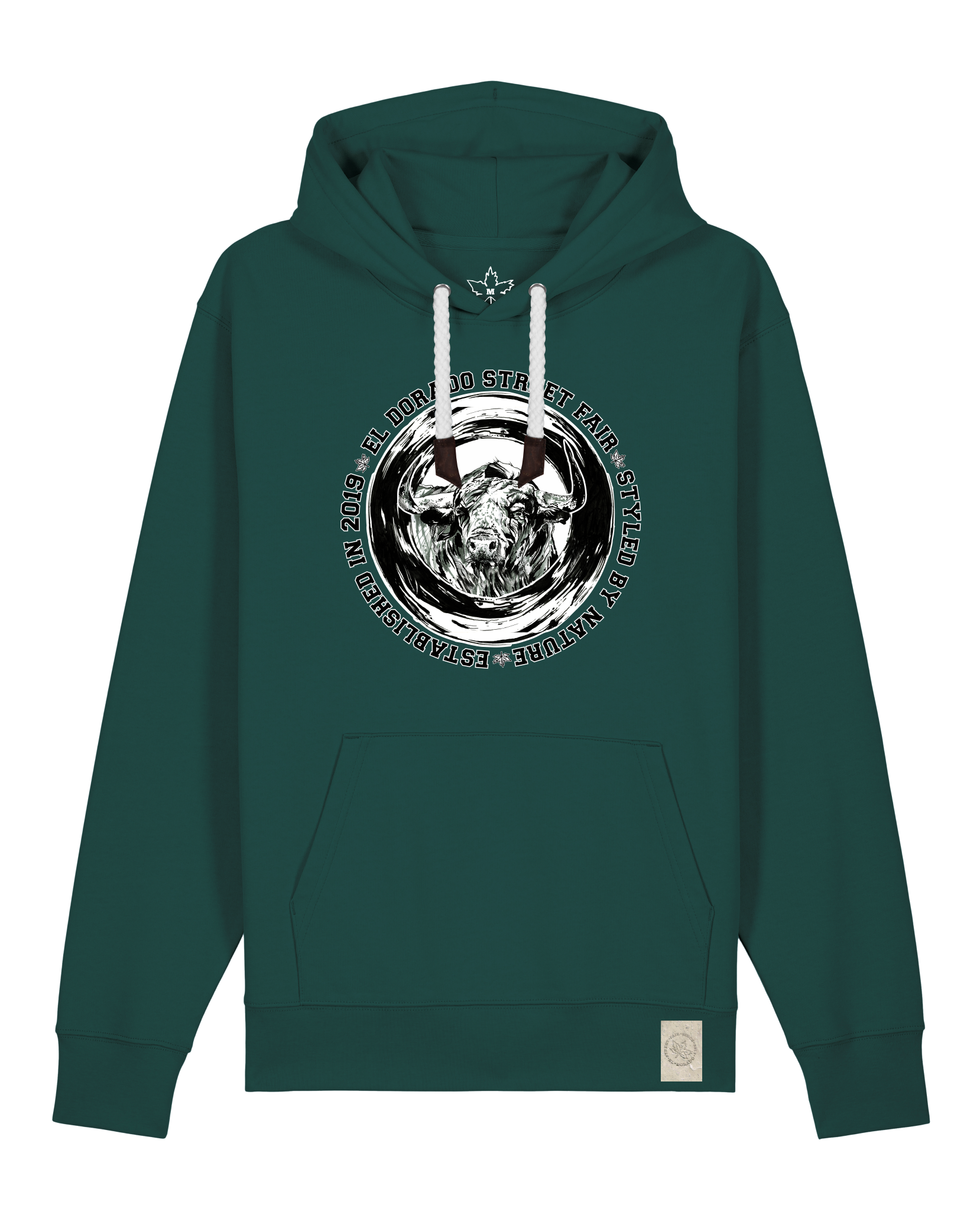 bio-unisex-medium fit-hoodie-oxpower-stsu177-spirulina-weiße kordel-front