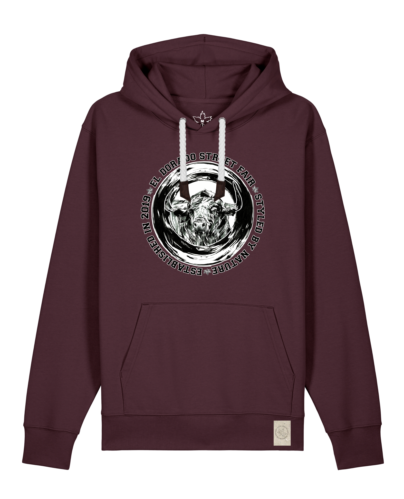 bio-unisex-medium fit-hoodie-oxpower-stsu177-zartbitter-weiße kordel-front