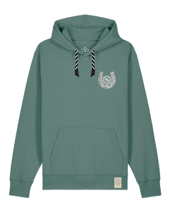 bio-unisex-medium fit-hoodie-pferd (backprint)-stsu177-blautanne-sw kordel-front