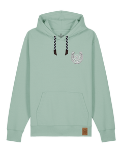 bio-unisex-medium fit-hoodie-pferd (backprint)-stsu177-eukalyptus-sw kordel-front