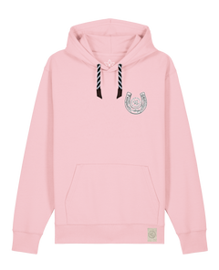 bio-unisex-medium fit-hoodie-pferd (backprint)-stsu177-flamingo-sw kordel-front