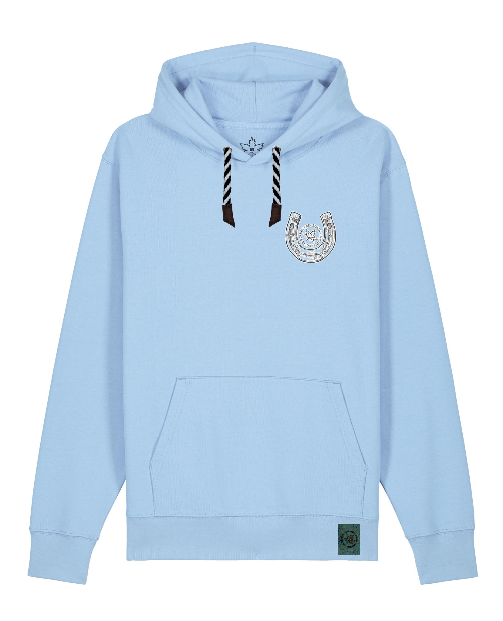bio-unisex-medium fit-hoodie-pferd (backprint)-stsu177-lagune-sw kordel-front
