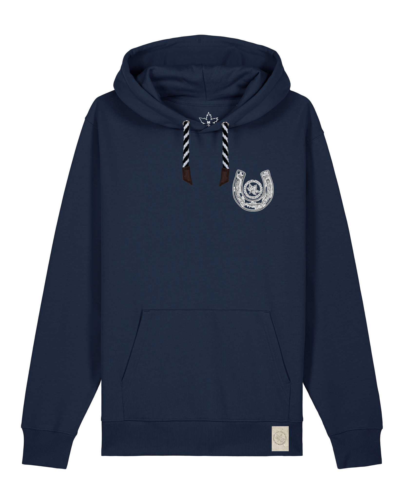 bio-unisex-medium fit-hoodie-pferd (backprint)-stsu177-marine-sw kordel-front
