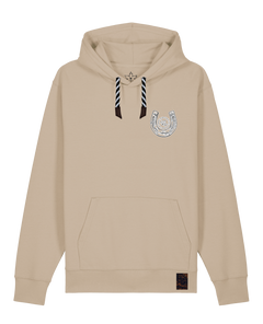 bio-unisex-medium fit-hoodie-pferd (backprint)-stsu177-treibsand-sw kordel-front