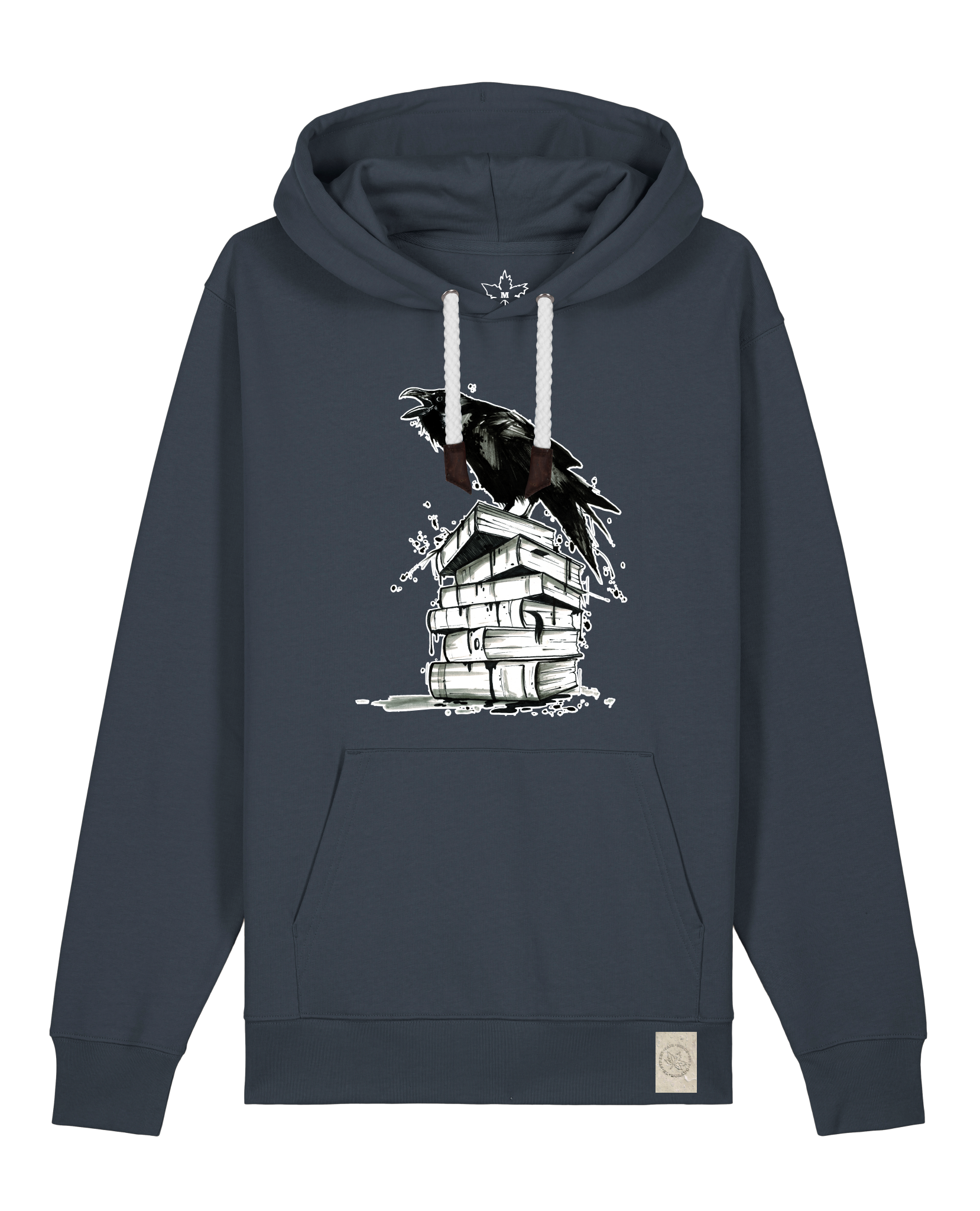 bio-unisex-medium fit-hoodie-rabe-stsu177-blaubeernacht-weiße kordel-front