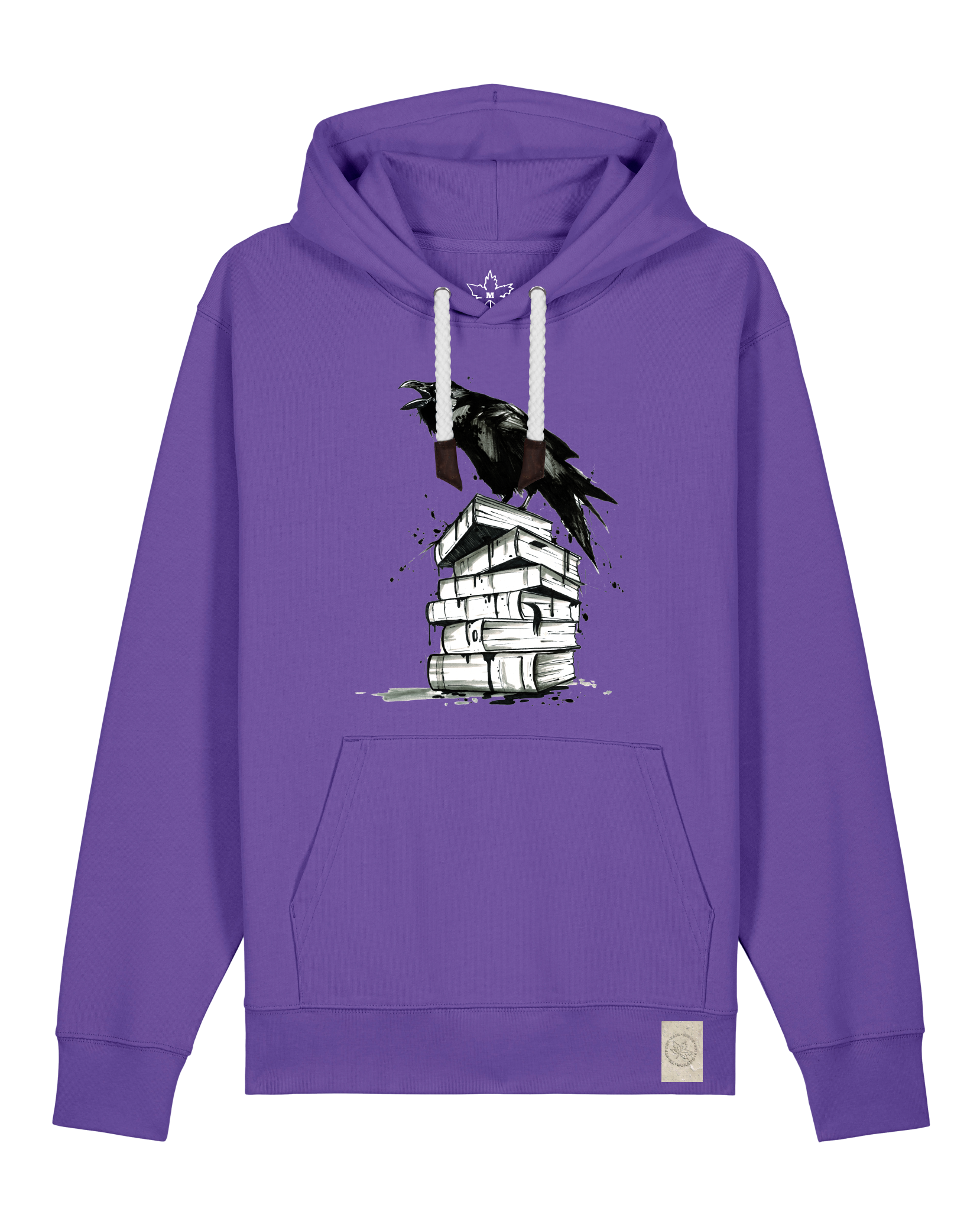 bio-unisex-medium fit-hoodie-rabe-stsu177-blaukraut-weiße kordel-front