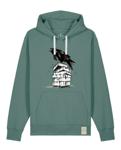 bio-unisex-medium fit-hoodie-rabe-stsu177-blautanne-weiße kordel-front