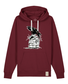 bio-unisex-medium fit-hoodie-rabe-stsu177-burgunder rot-weiße kordel-front