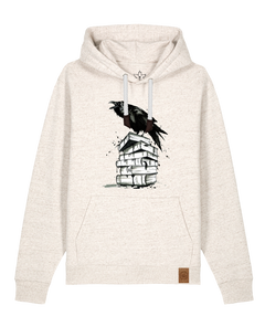 bio-unisex-medium fit-hoodie-rabe-stsu177-elbsandstein-weiße kordel-front