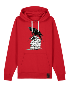 bio-unisex-medium fit-hoodie-rabe-stsu177-erdbeere-weiße kordel-front