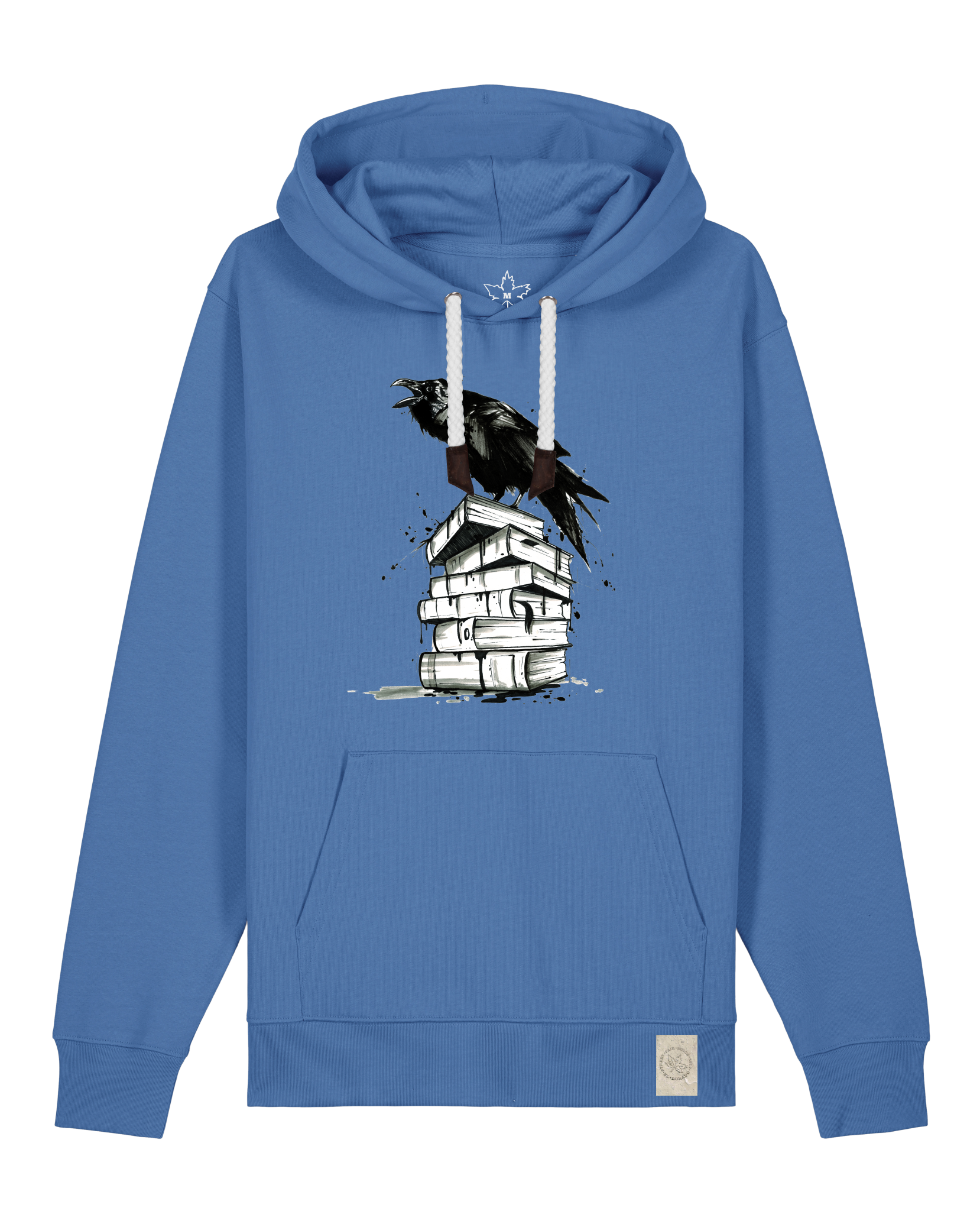 bio-unisex-medium fit-hoodie-rabe-stsu177-hortensie-weiße kordel-front