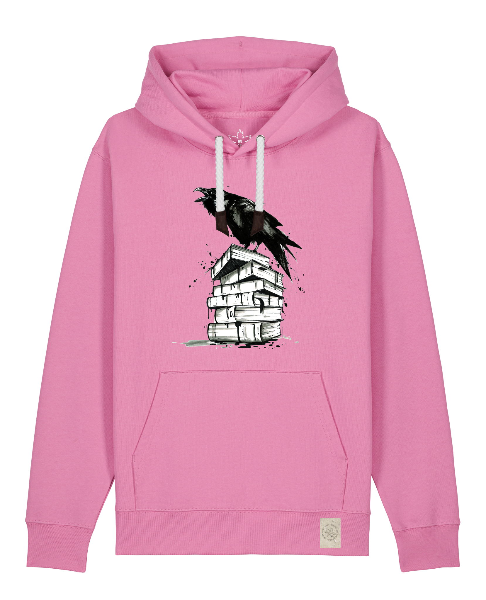 bio-unisex-medium fit-hoodie-rabe-stsu177-kaugummi-weiße kordel-front