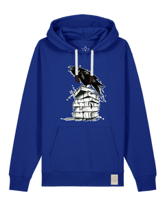 bio-unisex-medium fit-hoodie-rabe-stsu177-kornblume-weiße kordel-front