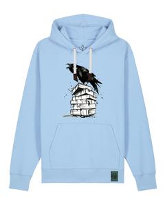 bio-unisex-medium fit-hoodie-rabe-stsu177-lagune-weiße kordel-front