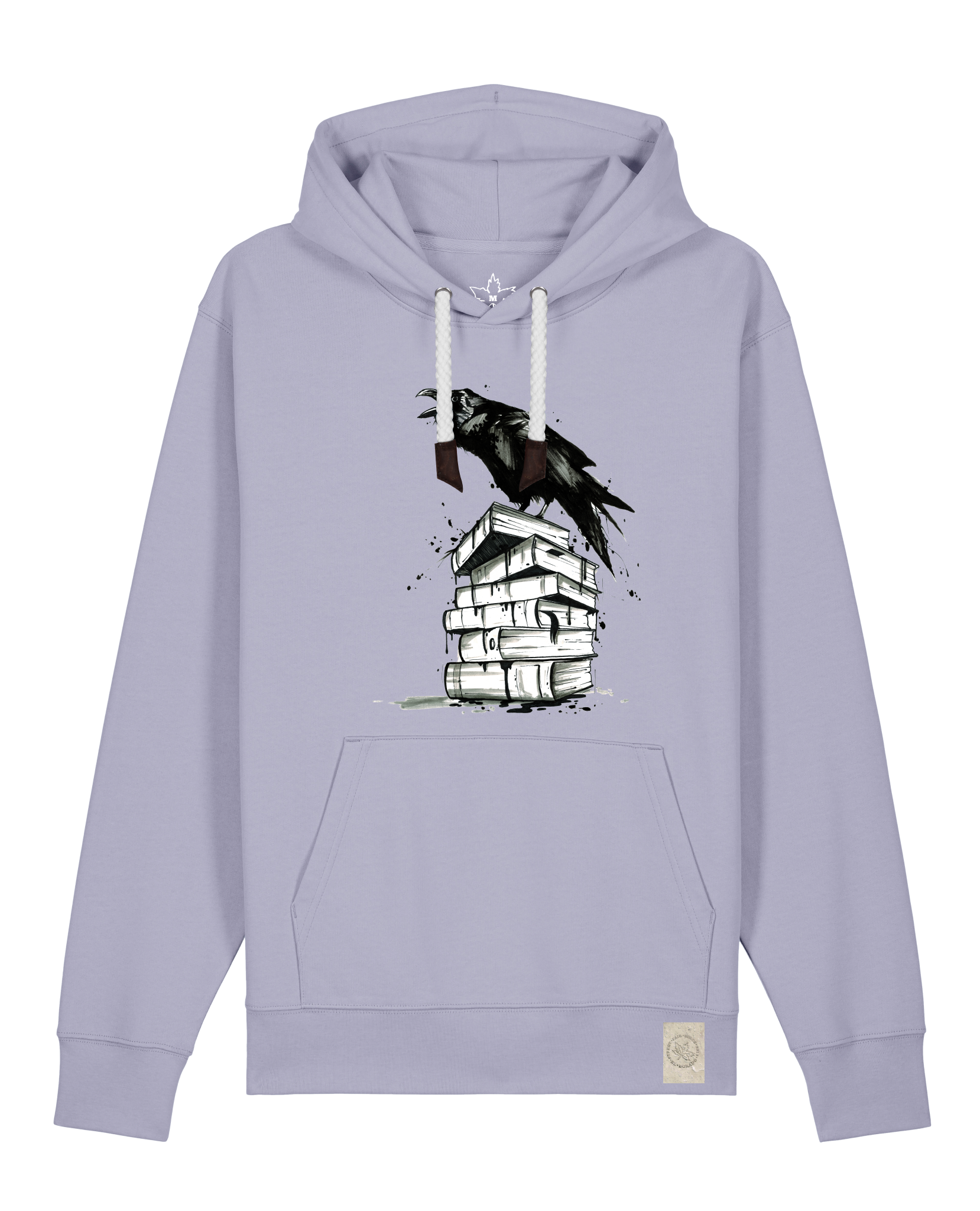 bio-unisex-medium fit-hoodie-rabe-stsu177-lavender-weiße kordel-front