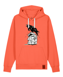bio-unisex-medium fit-hoodie-rabe-stsu177-mandarine-weiße kordel-front