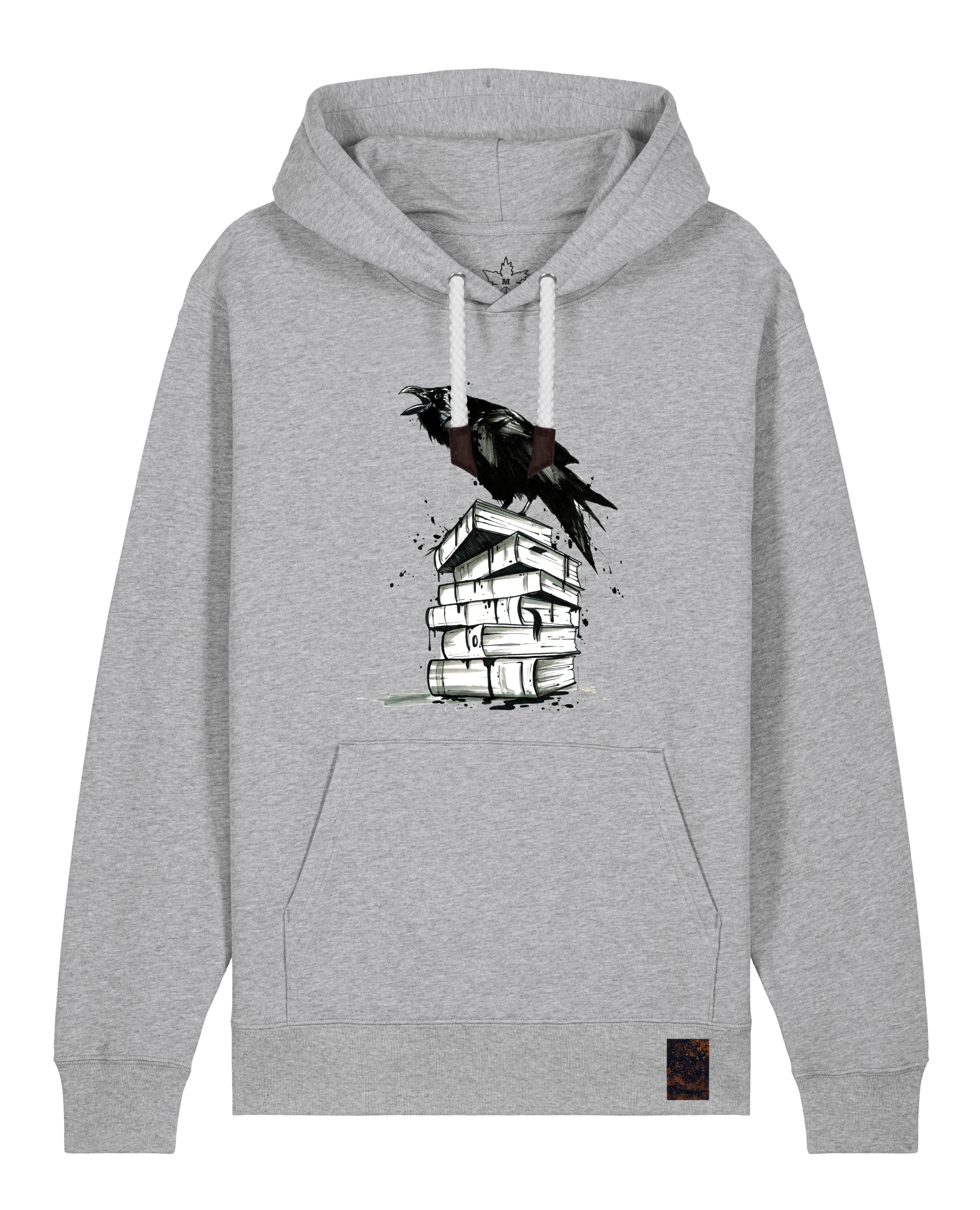 bio-unisex-medium fit-hoodie-rabe-stsu177-mausgrau-weiße kordel-front