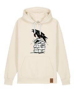bio-unisex-medium fit-hoodie-rabe-stsu177-natur-weiße kordel-front