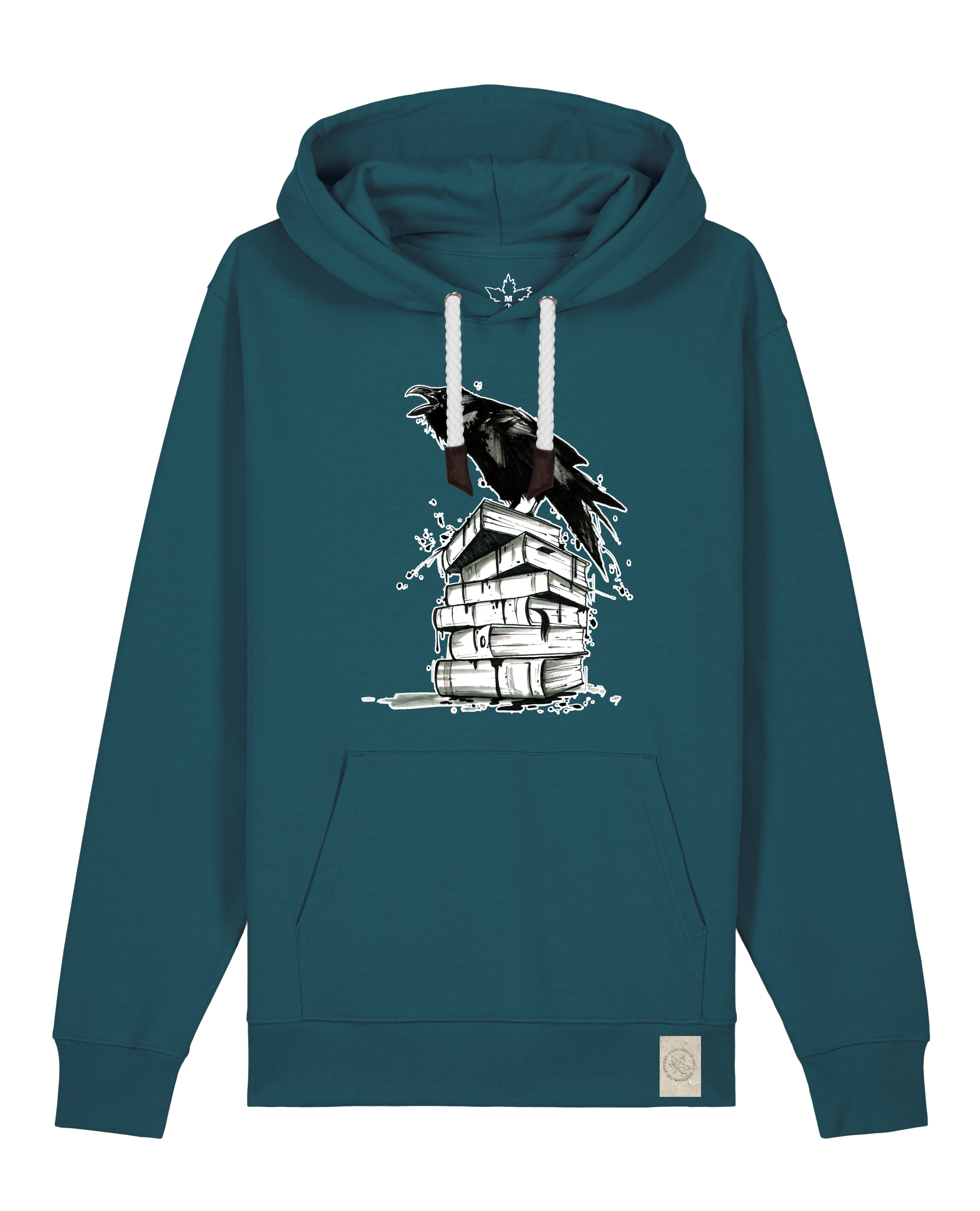 bio-unisex-medium fit-hoodie-rabe-stsu177-nordmanntanne-weiße kordel-front
