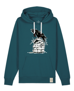 bio-unisex-medium fit-hoodie-rabe-stsu177-nordmanntanne-weiße kordel-front