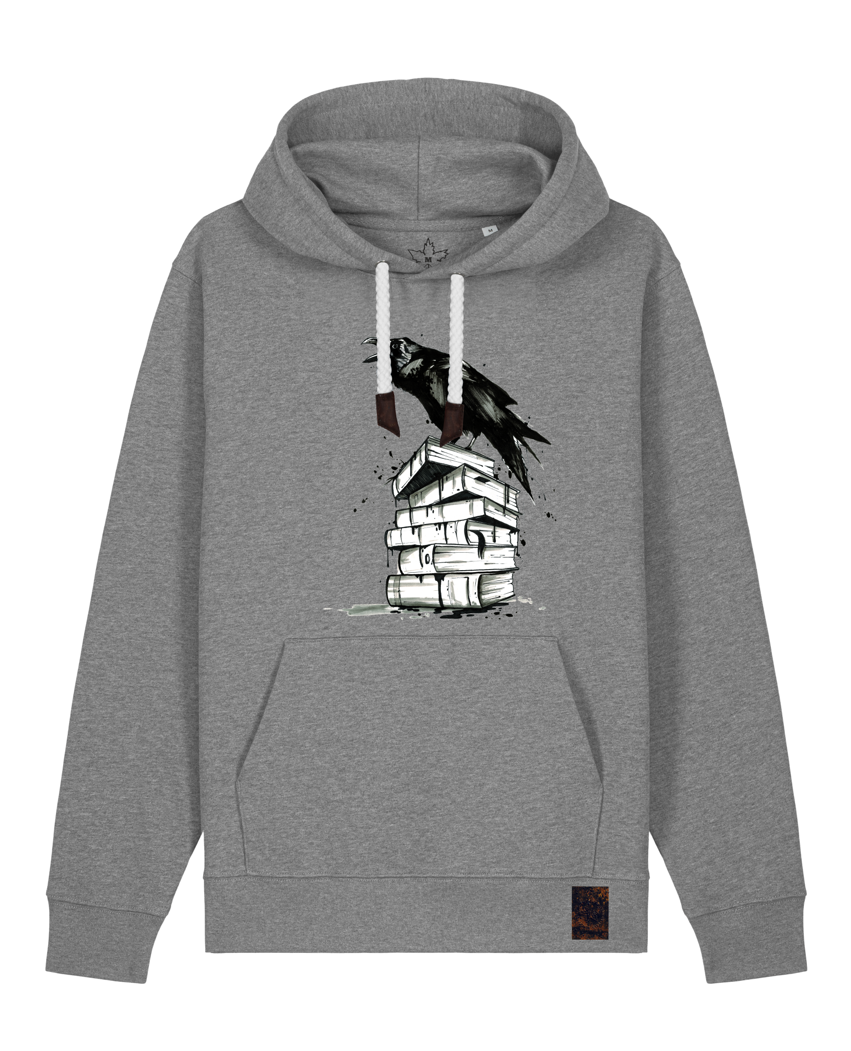 bio-unisex-medium fit-hoodie-rabe-stsu177-opossum-weiße kordel-front