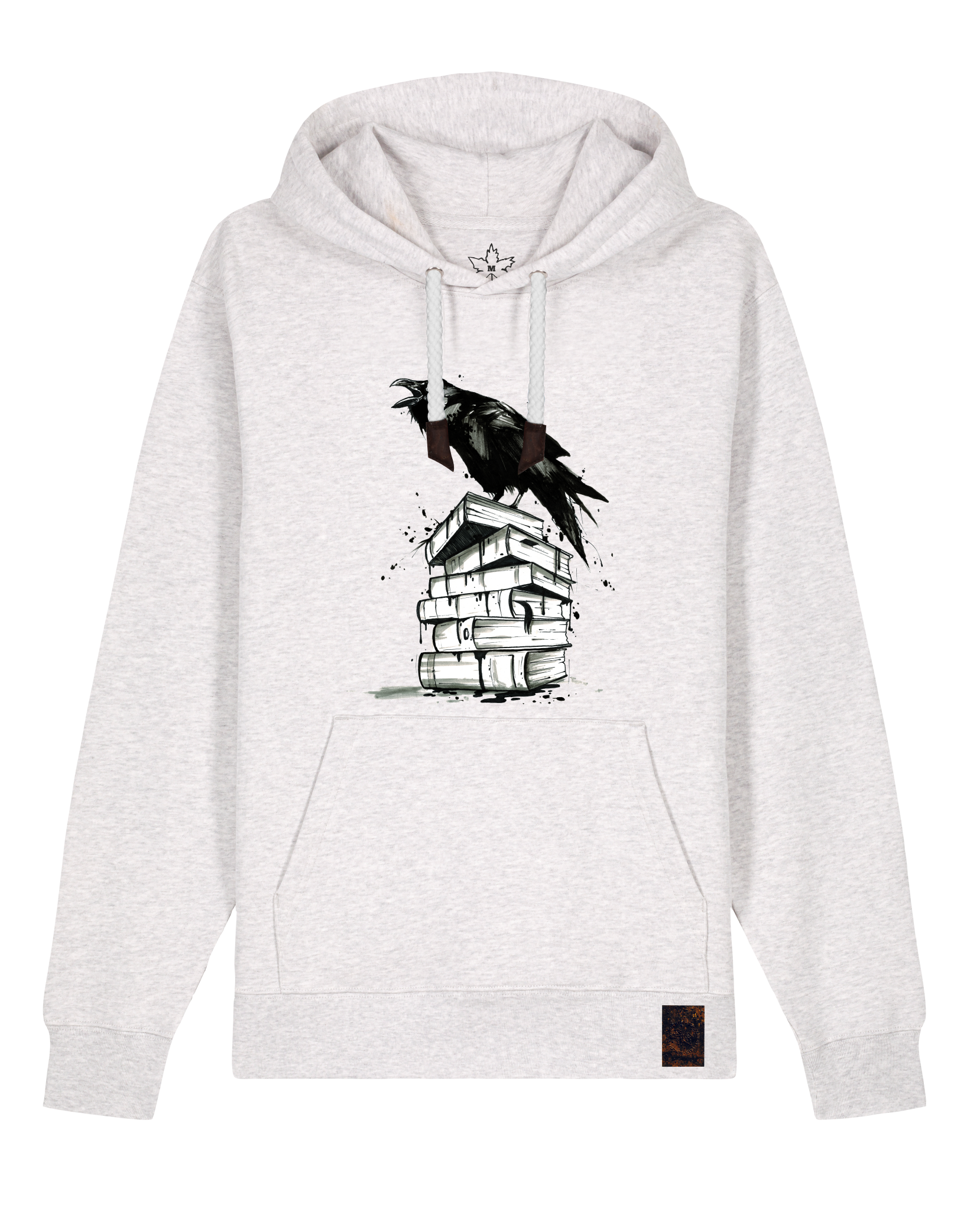 bio-unisex-medium fit-hoodie-rabe-stsu177-rennmaus-weiße kordel-front