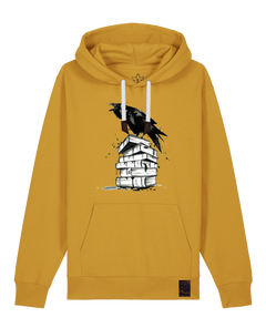 bio-unisex-medium fit-hoodie-rabe-stsu177-senf-weiße kordel-front