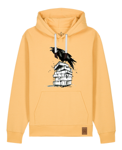 bio-unisex-medium fit-hoodie-rabe-stsu177-senfkorn-weiße kordel-front