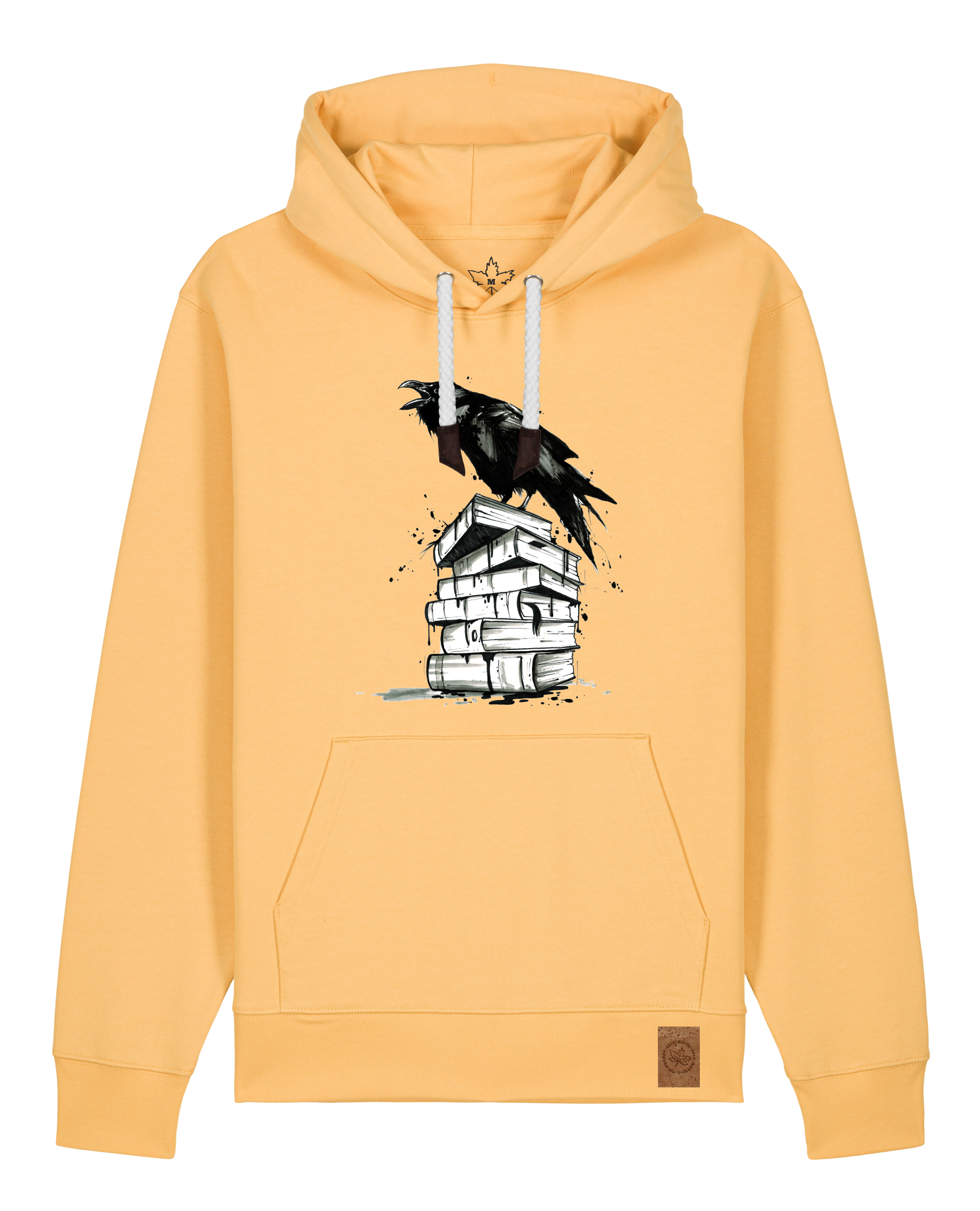 bio-unisex-medium fit-hoodie-rabe-stsu177-senfkorn-weiße kordel-front