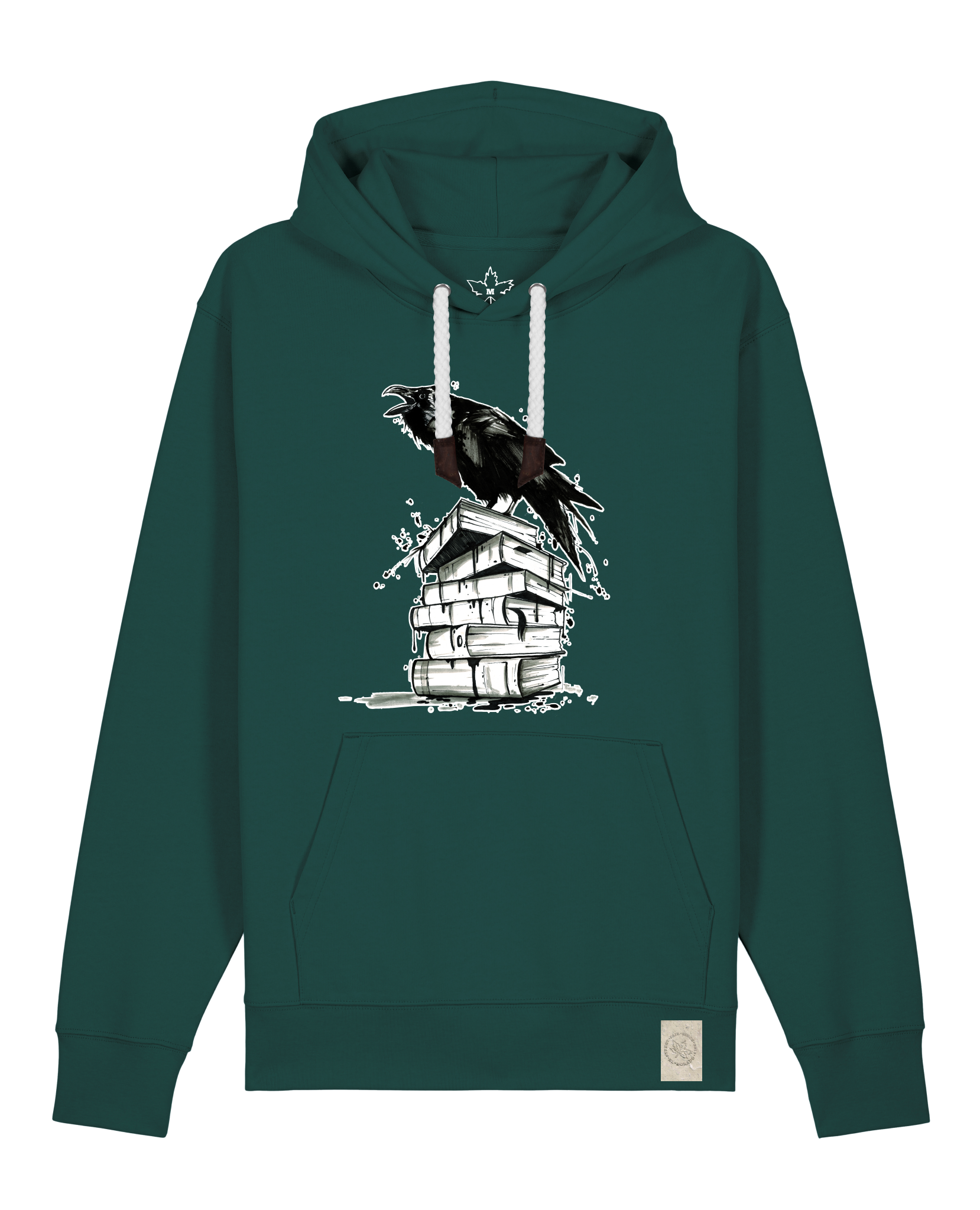 bio-unisex-medium fit-hoodie-rabe-stsu177-spirulina-weiße kordel-front