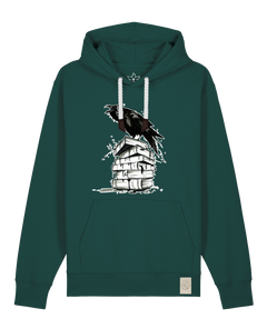 bio-unisex-medium fit-hoodie-rabe-stsu177-spirulina-weiße kordel-front