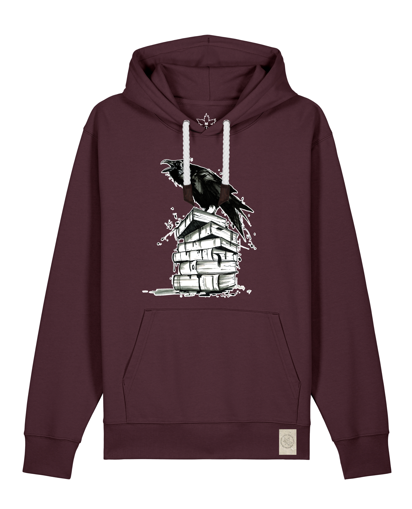 bio-unisex-medium fit-hoodie-rabe-stsu177-zartbitter-weiße kordel-front