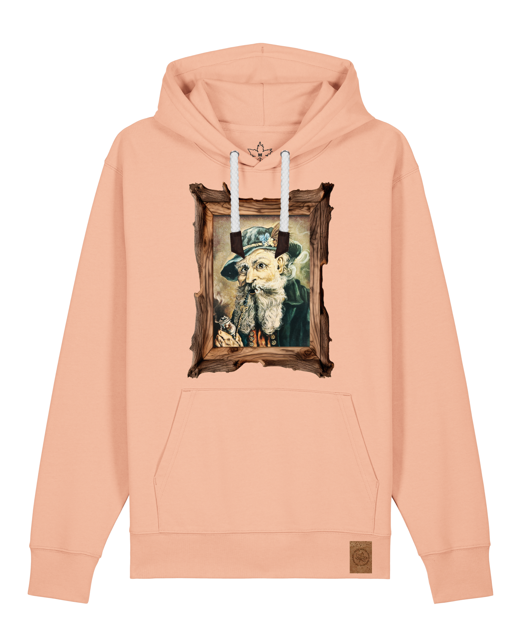 bio-unisex-medium fit-hoodie-räuchermann-stsu177-agyptische keramik-weiße kordel-front