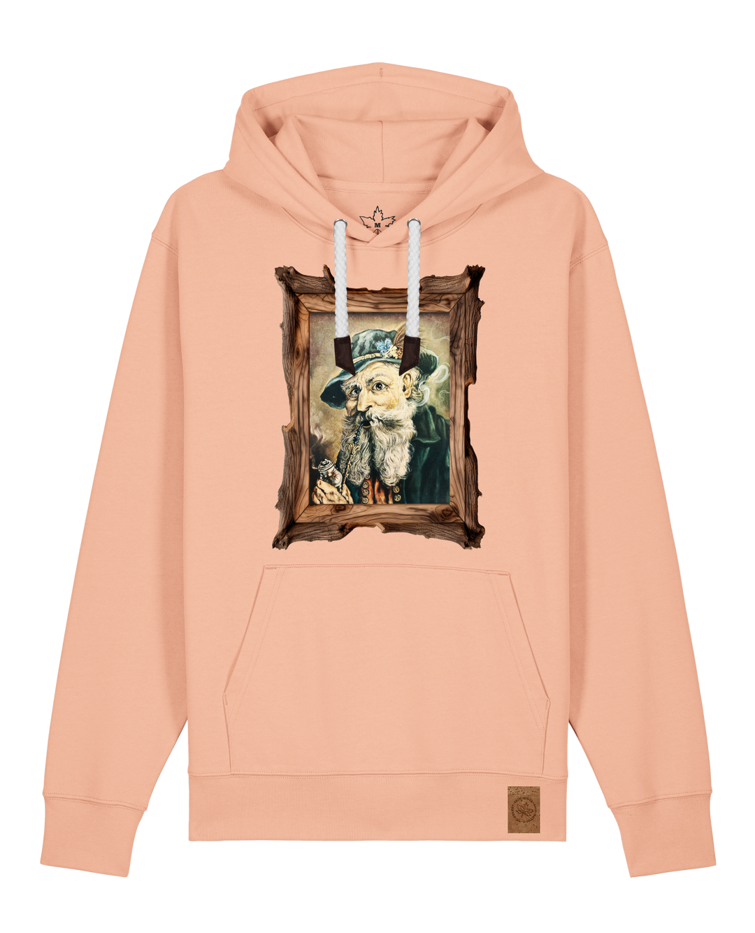 bio-unisex-medium fit-hoodie-räuchermann-stsu177-agyptische keramik-weiße kordel-front