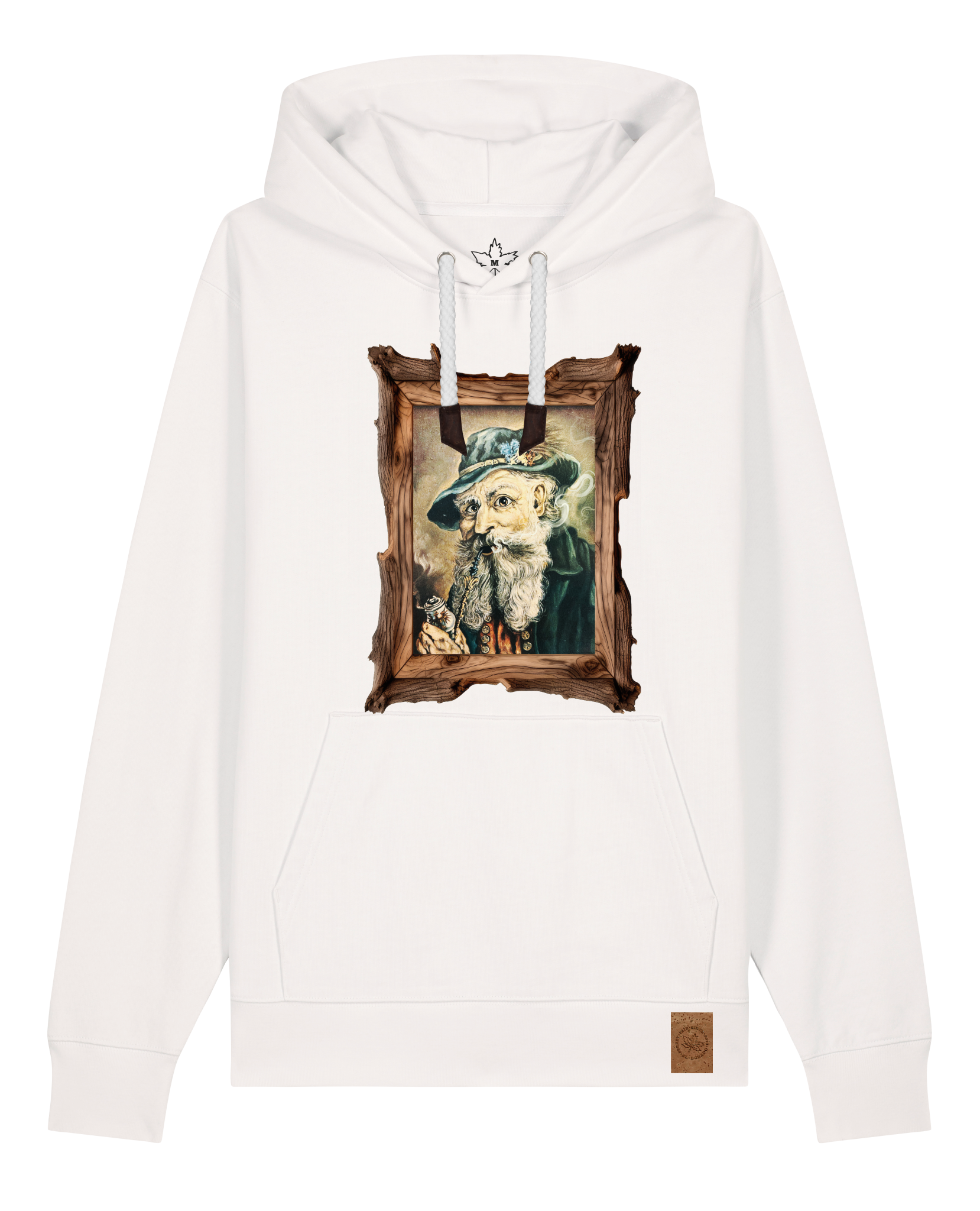 bio-unisex-medium fit-hoodie-räuchermann-stsu177-bio ei-weiße kordel-front
