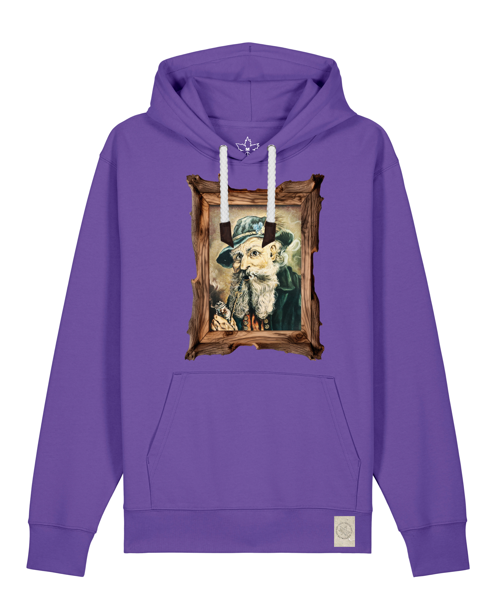 bio-unisex-medium fit-hoodie-räuchermann-stsu177-blaukraut-weiße kordel-front