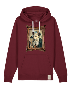 bio-unisex-medium fit-hoodie-räuchermann-stsu177-burgunder rot-weiße kordel-front