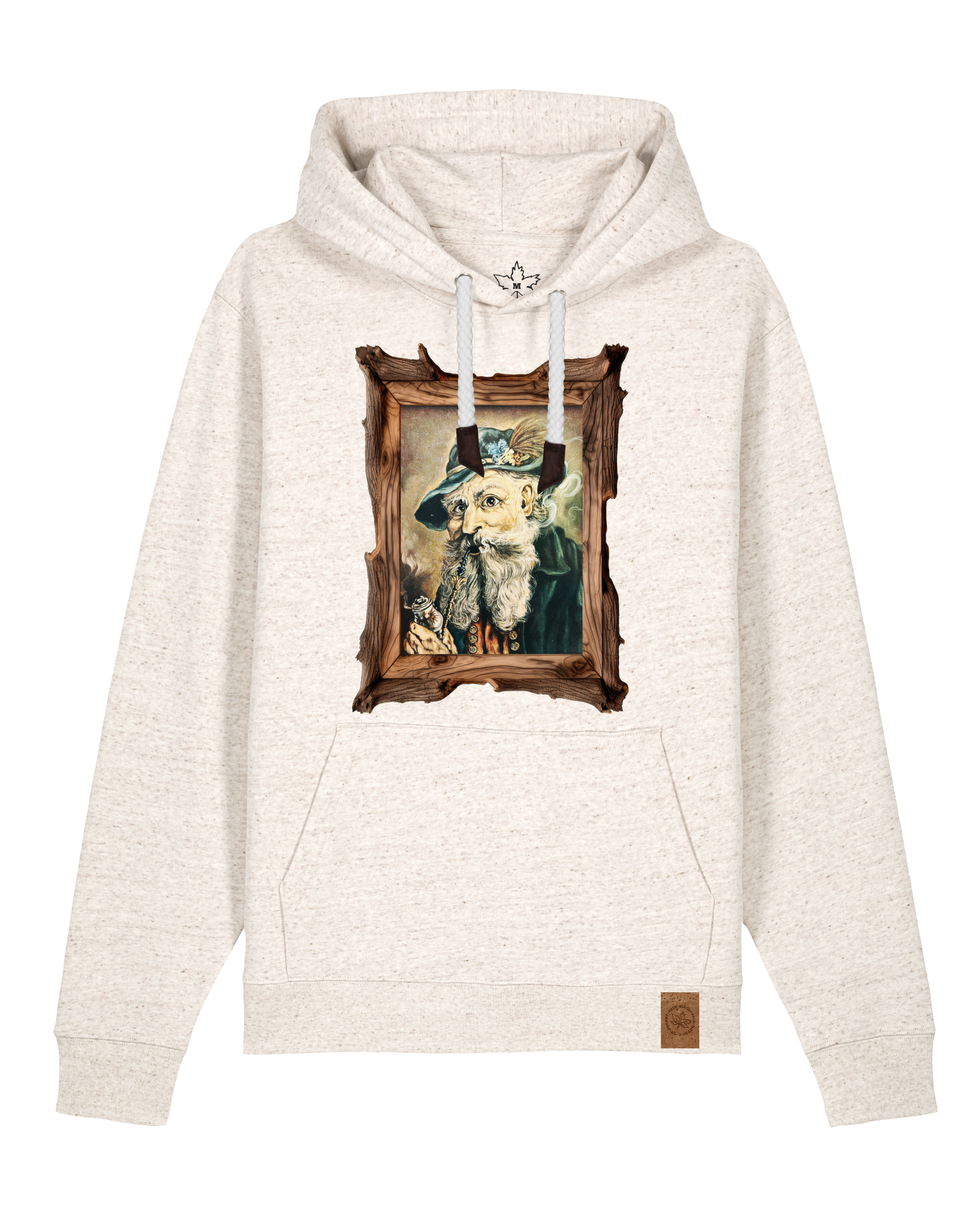 bio-unisex-medium fit-hoodie-räuchermann-stsu177-elbsandstein-weiße kordel-front