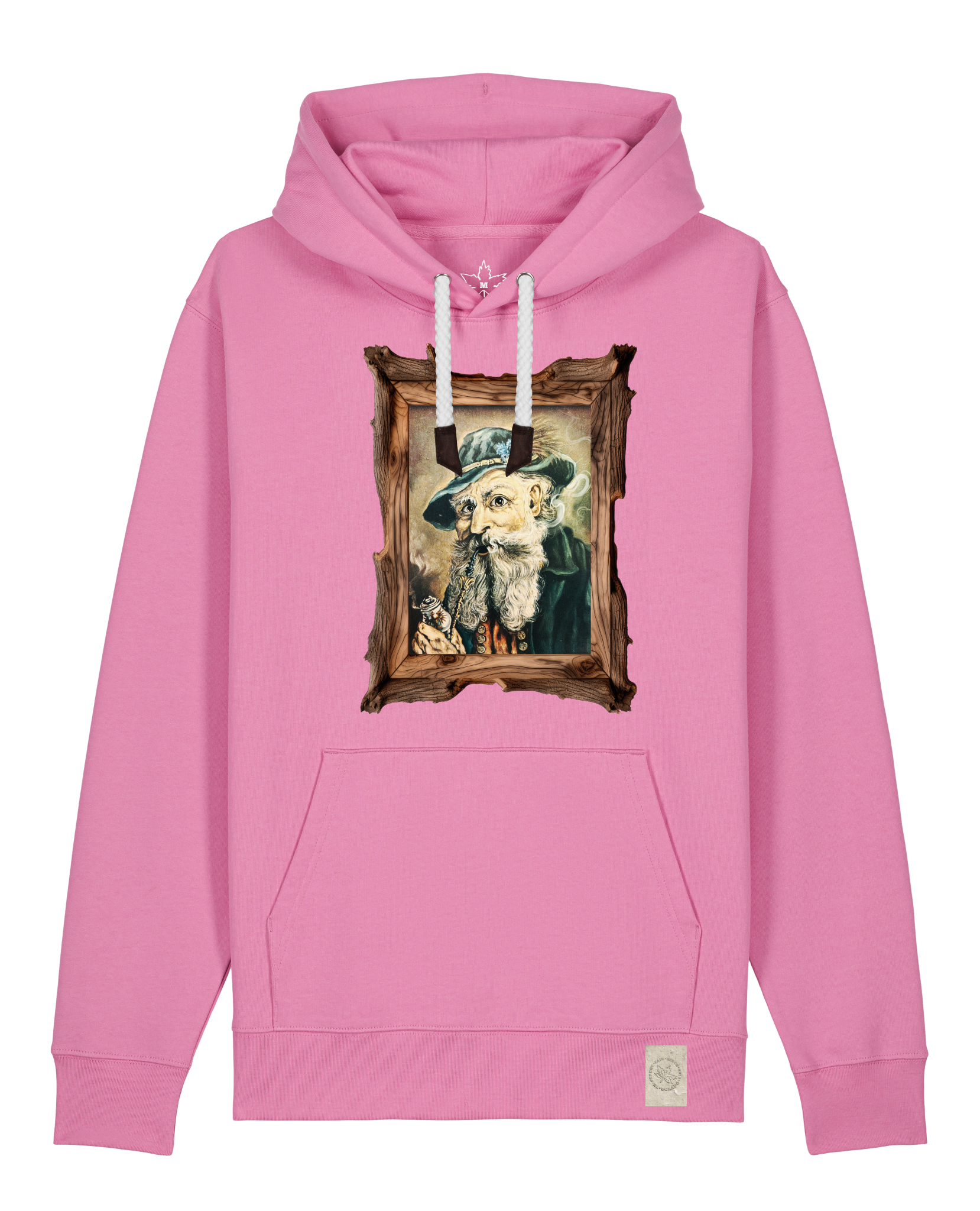 bio-unisex-medium fit-hoodie-räuchermann-stsu177-kaugummi-weiße kordel-front