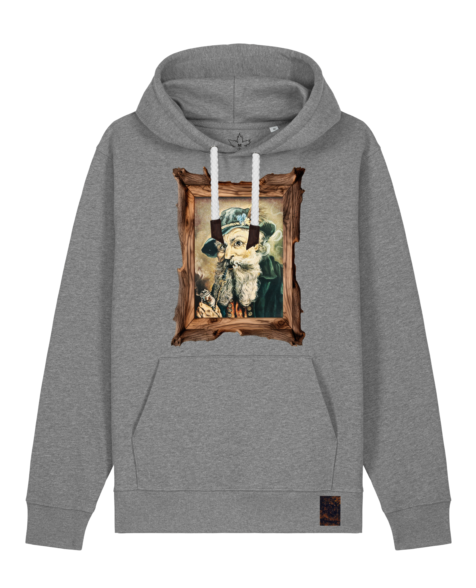 bio-unisex-medium fit-hoodie-räuchermann-stsu177-opossum-weiße kordel-front