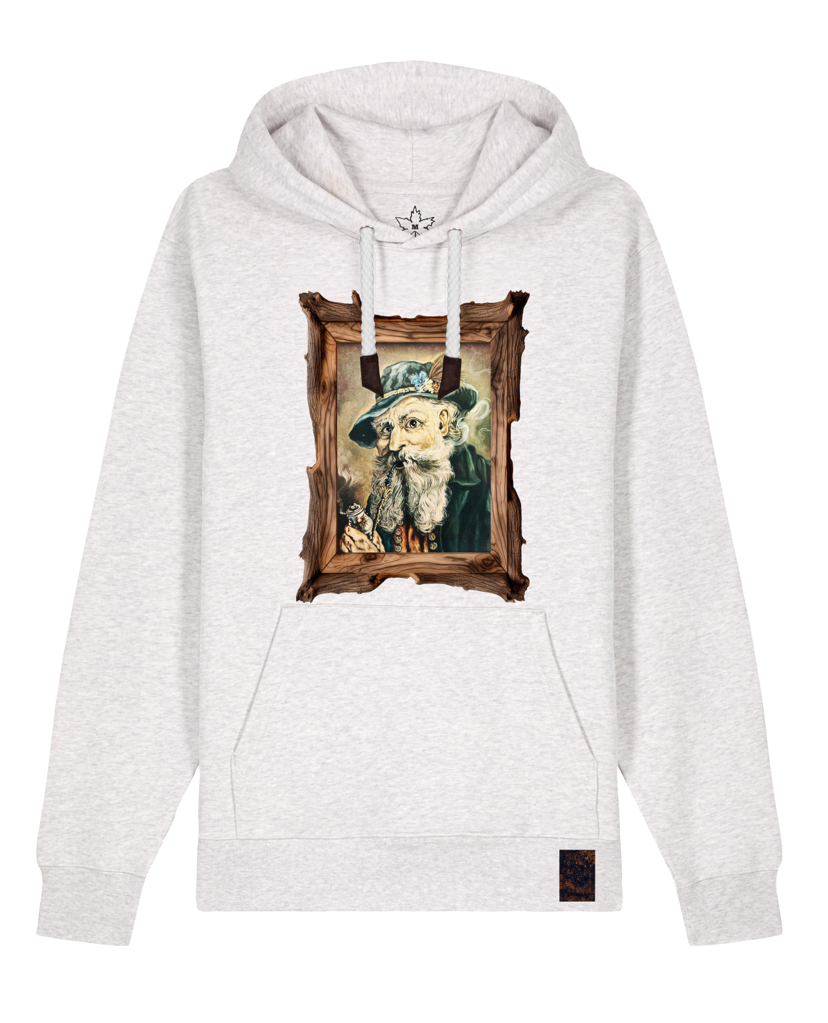 bio-unisex-medium fit-hoodie-räuchermann-stsu177-rennmaus-weiße kordel-front