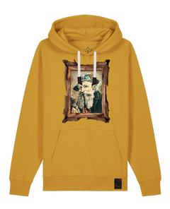 bio-unisex-medium fit-hoodie-räuchermann-stsu177-senf-weiße kordel-front