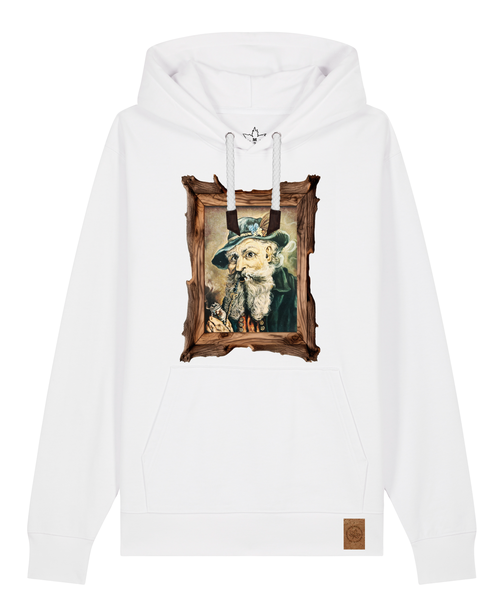 bio-unisex-medium fit-hoodie-räuchermann-stsu177-weiß-weiße kordel-front