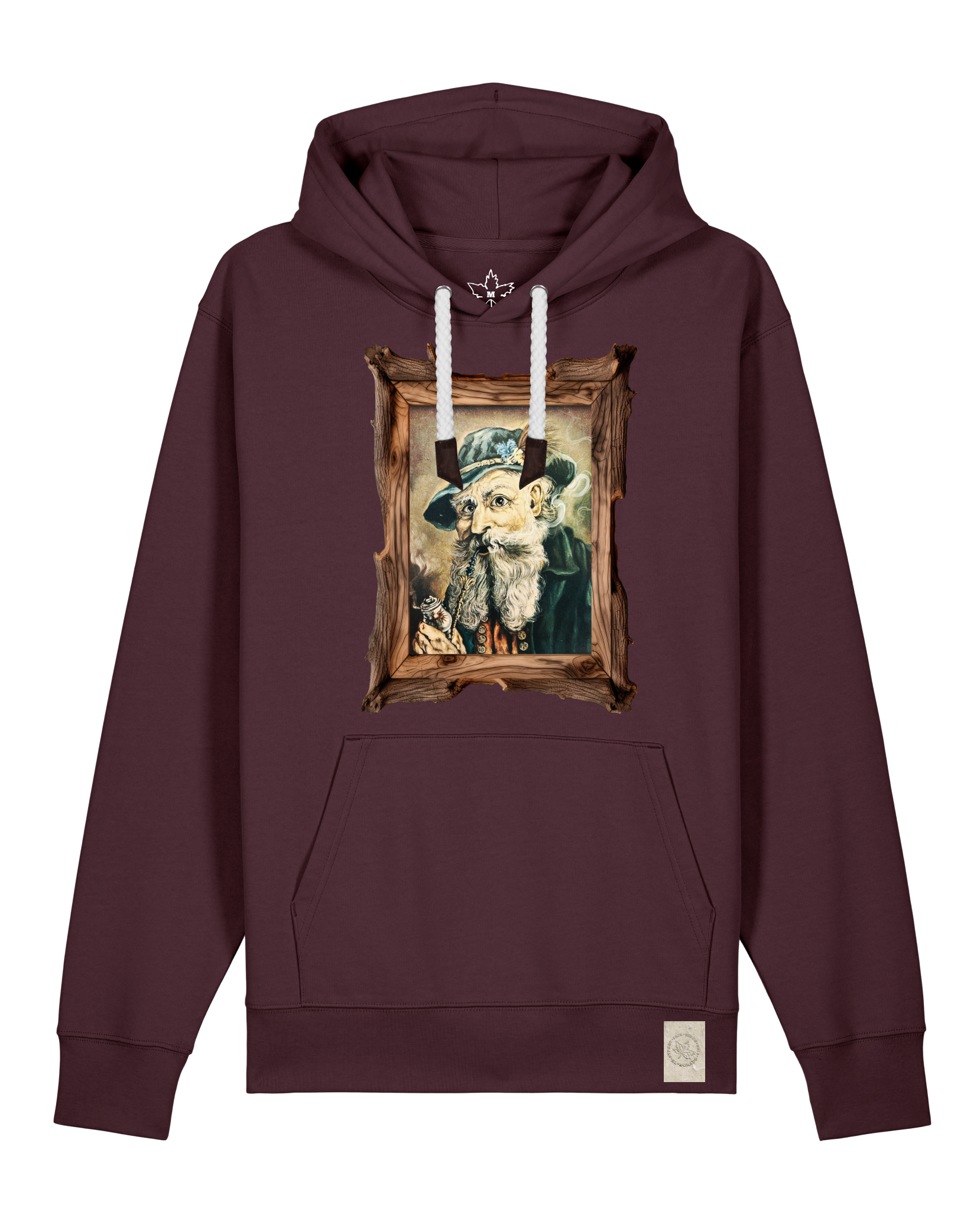 bio-unisex-medium fit-hoodie-räuchermann-stsu177-zartbitter-weiße kordel-front