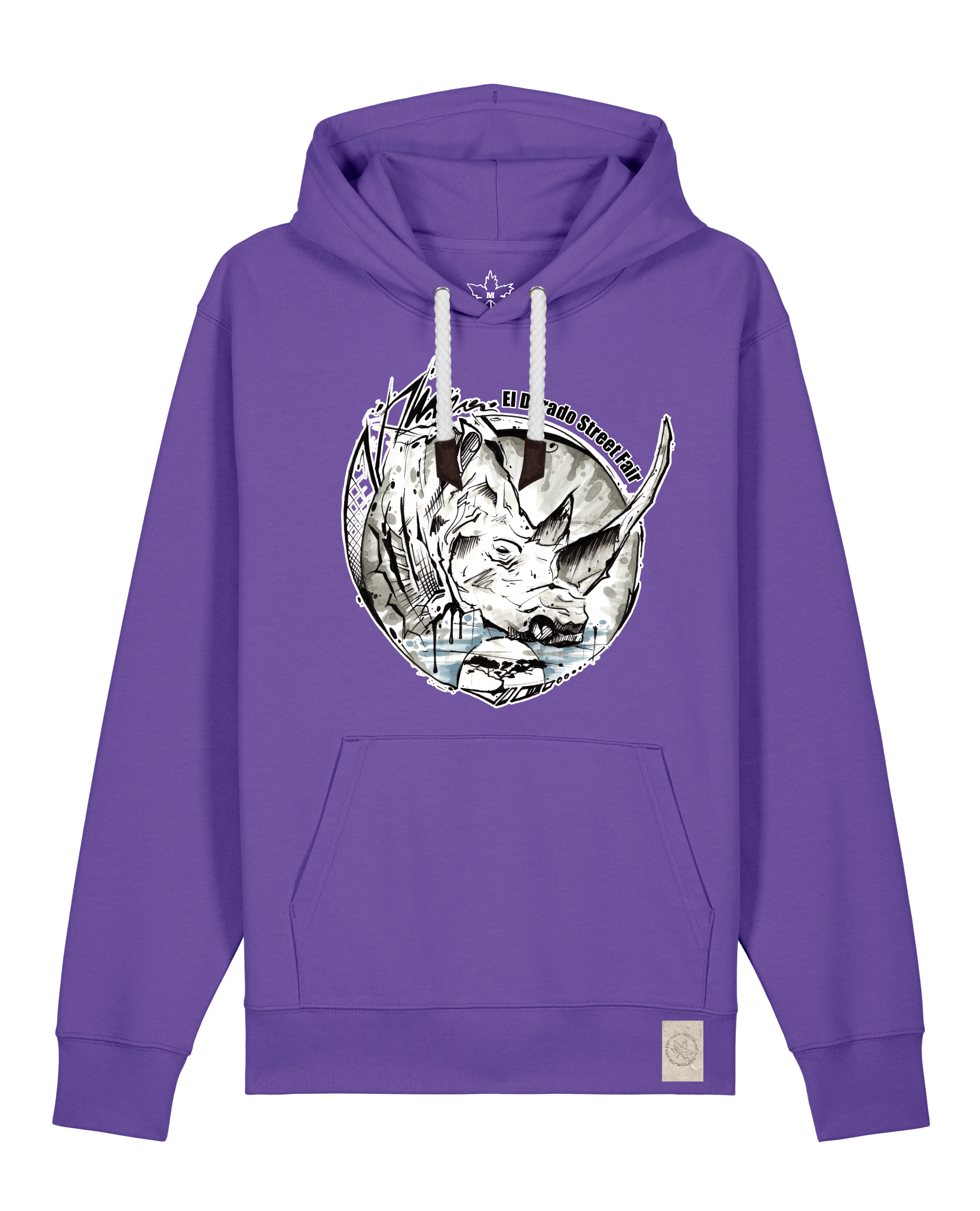 bio-unisex-medium fit-hoodie-rhinocchio-stsu177-blaukraut-weiße kordel-front