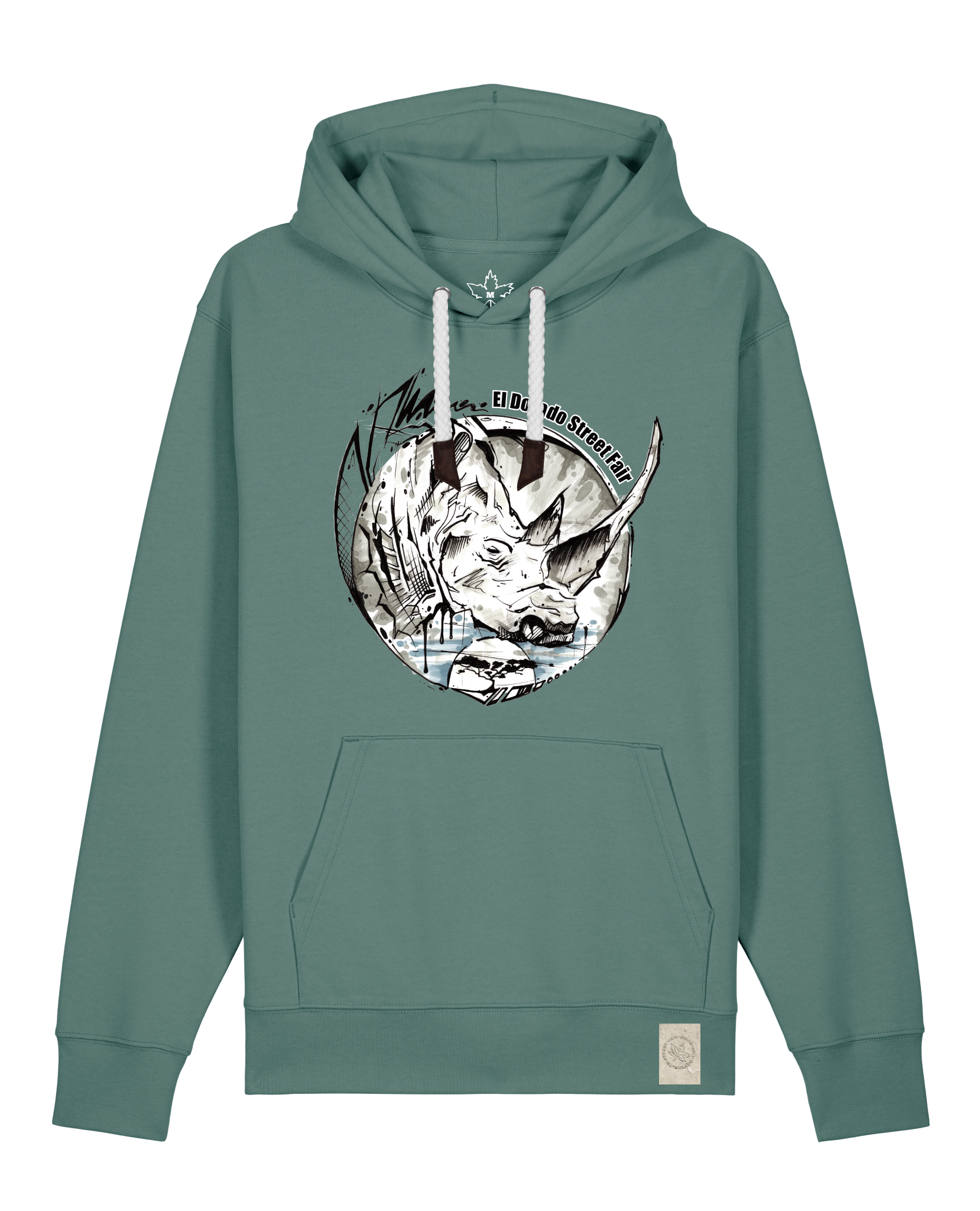 bio-unisex-medium fit-hoodie-rhinocchio-stsu177-blautanne-weiße kordel-front