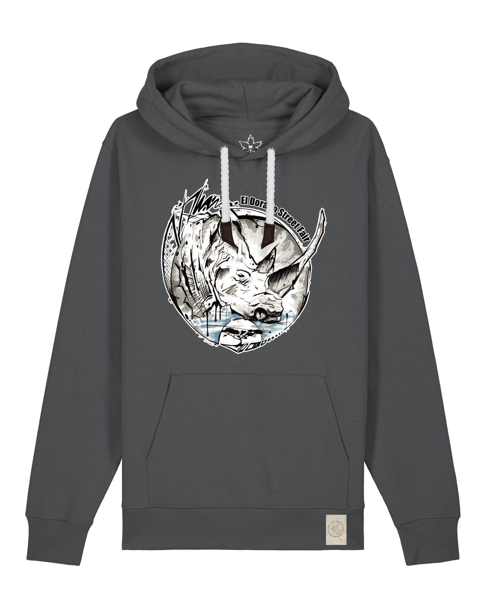 bio-unisex-medium fit-hoodie-rhinocchio-stsu177-eisen-weiße kordel-front