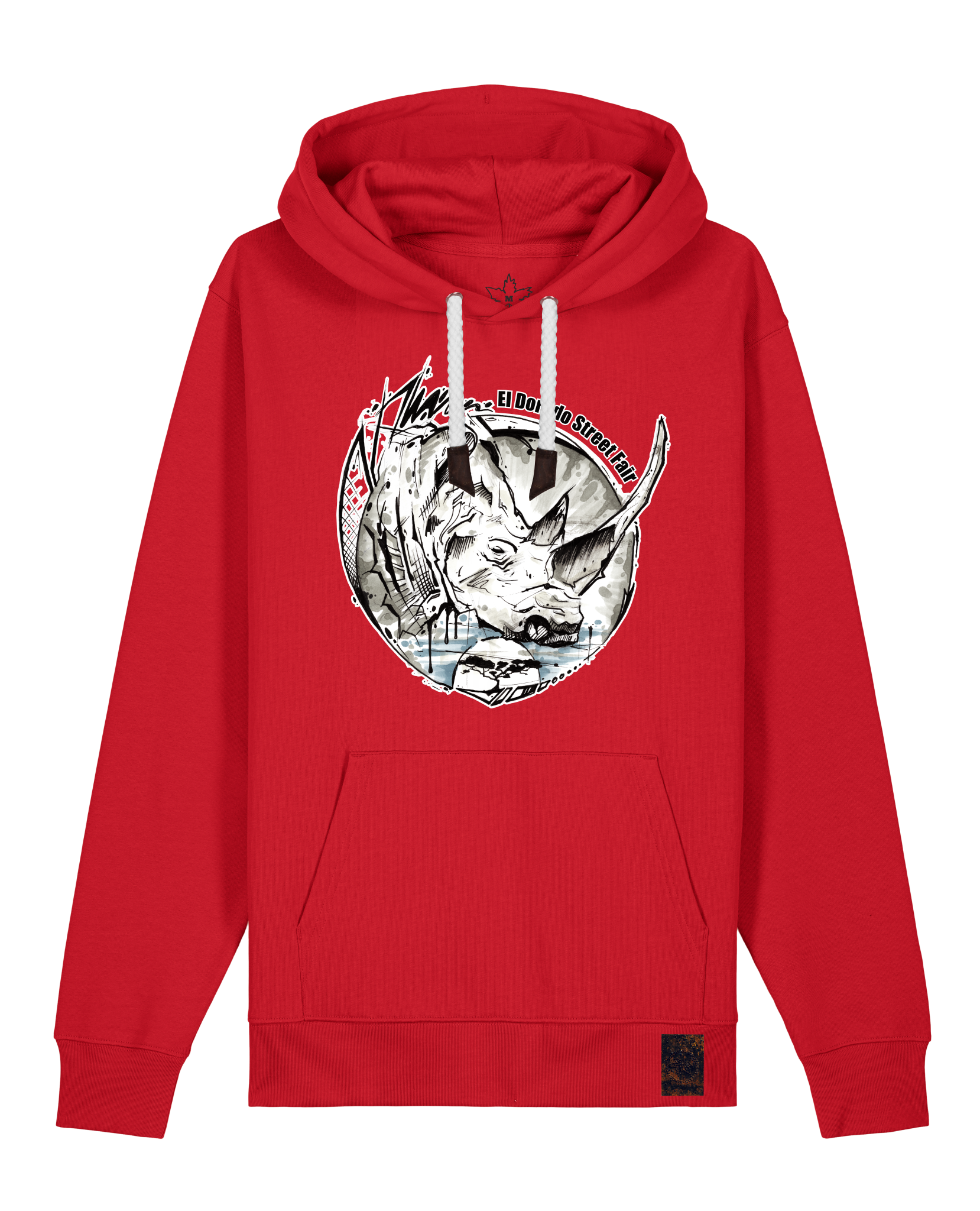 bio-unisex-medium fit-hoodie-rhinocchio-stsu177-erdbeere-weiße kordel-front