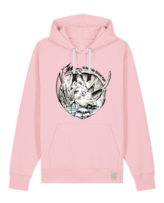 bio-unisex-medium fit-hoodie-rhinocchio-stsu177-flamingo-weiße kordel-front