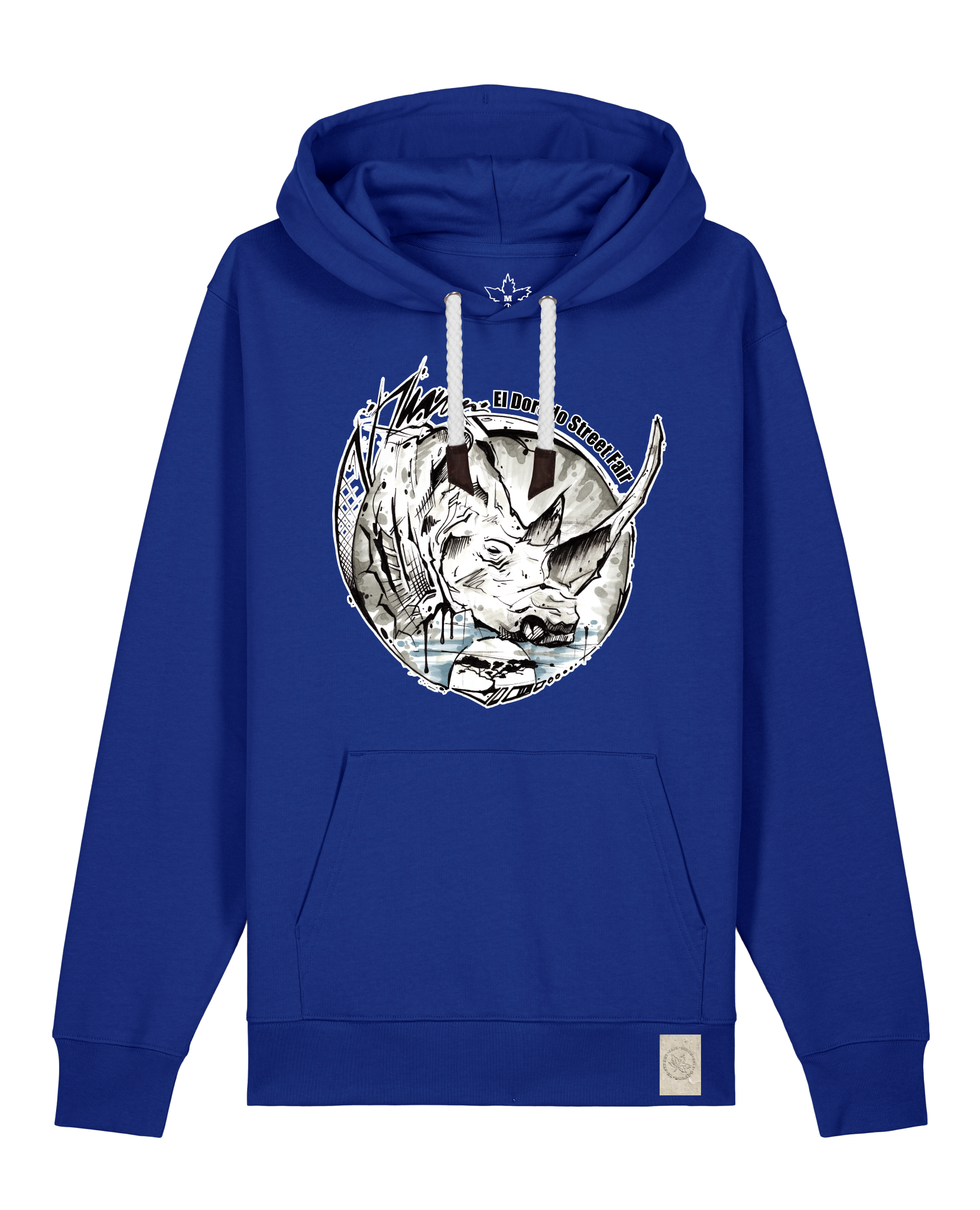 bio-unisex-medium fit-hoodie-rhinocchio-stsu177-kornblume-weiße kordel-front